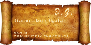 Diamantstein Gyula névjegykártya